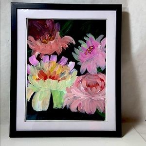 Acrylic Impressionist Painting of Flowers